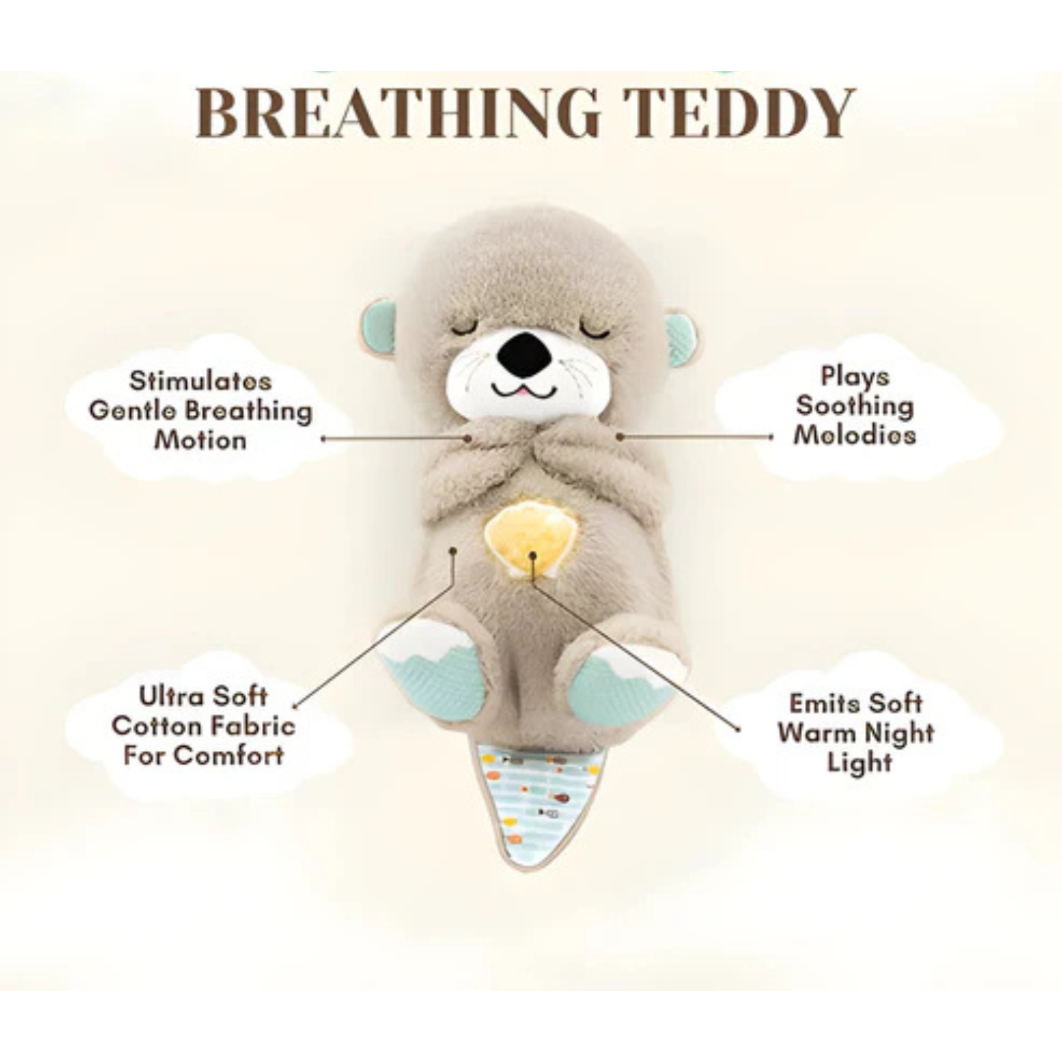 Breathing Teddy Bear with Music, Light and Breathing Motion